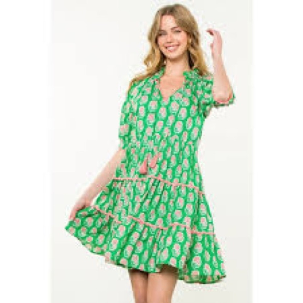 THML green Goddess dress
